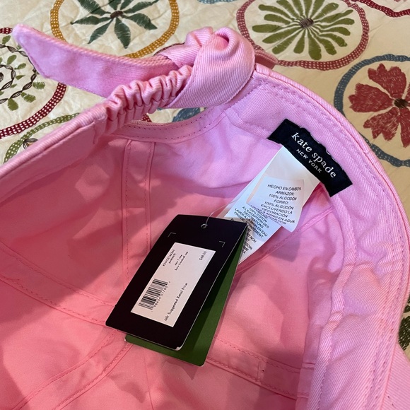 ♠️ kate spade pink ball baseball cap hat new with tags - Picture 3 of 5